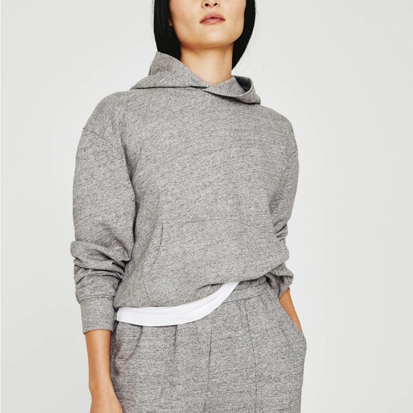 NWT AG Jeans Adriano Goldschmied Nova Cotton Vintage Hoodie Moflog Light Gray XS - Picture 9 of 13